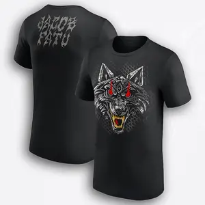 Wrestling Fan Graphic T-Shirt Jacob Fatu Tribal Wolf Head Design, Samoan Dynasty Inspired Streetwear Tee, Bold Wrestling Style Shirt, Gift for Pro Wrestling Fans, Full Colors, Full Sizes, For Men, For Women