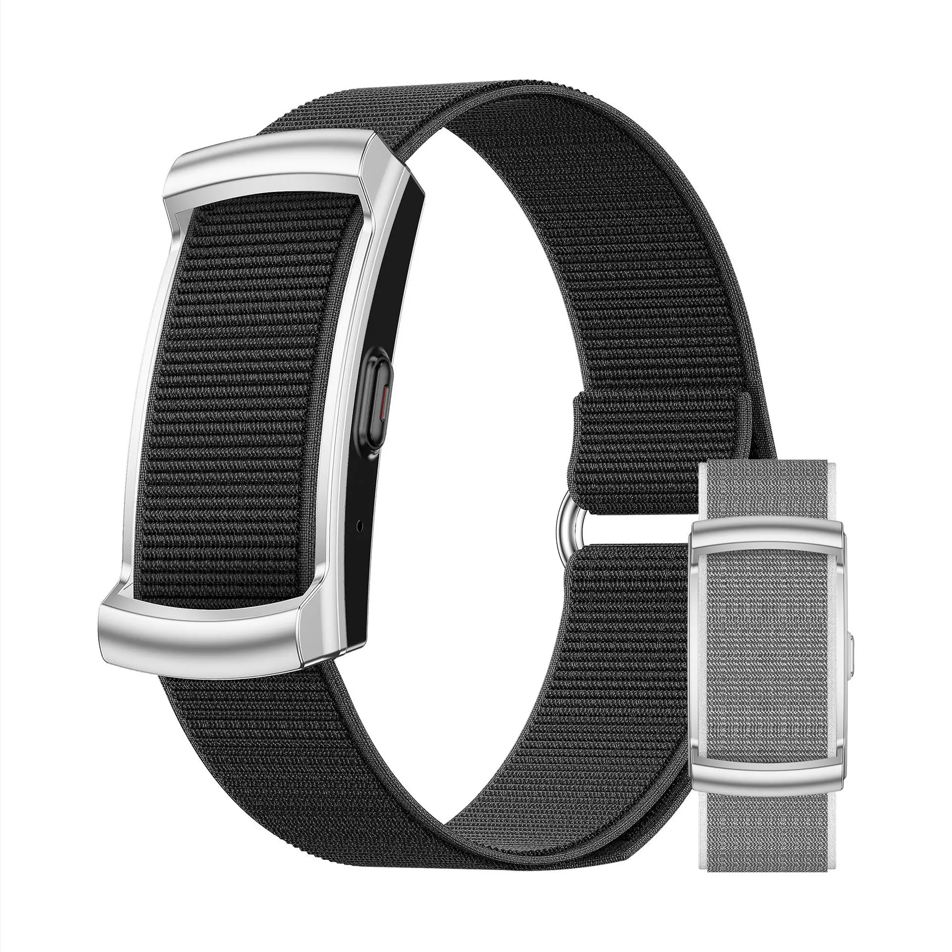Smart Screenless Wearable Fitness Tracker Bracelet with Gold + Pink Woven Strap - TikTok Hot Cross-Border Device, Pedometer, Waterproof, Real-Time Heart Rate Tracking, Sleep Monitoring, Remote Care, Ultra-Long Battery Life, Sporty & Fashionable