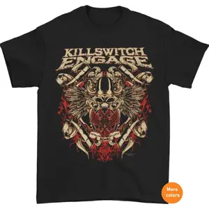 Killswitch Engage Bio War Graphic T-Shirt, Metalcore Band Merch, Unisex Short Sleeve Crew Neck Tee for Fans, Casual Streetwear, Menswear, Womenswear, Perfect for Heavy Metal Enthusiasts and Concert Wear