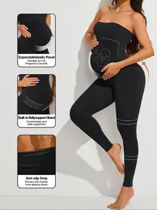Maternity Strapless Bodysuit One Piece Jumpsuit, Seamless High Stretch Pregnancy, Soft Supportive over Belly Design, Casual Fall&winter