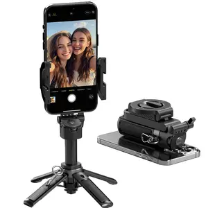 4-in-1 Selfie Stick Magnetic & Clamp Travel Tripod, 360° Rotation for Phone Tripod with Remote Control and Phone Holder, Extendable to 16 Inches for Vlog, Live, Video Compatible with iPhone/Android