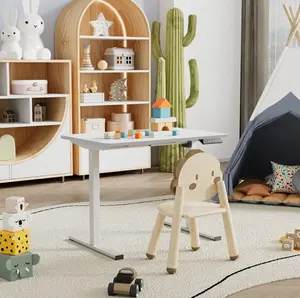 Ergonomic Sit Stand Up Desk - All-in-One Adjustable Workstation in White