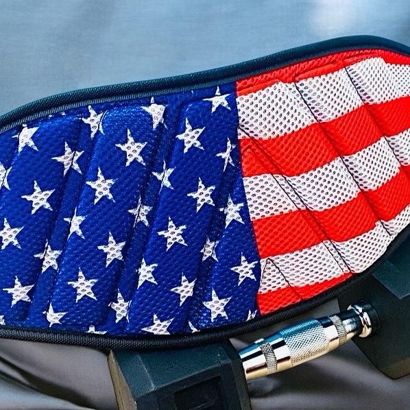 BUFF American Neoprene Weight Lifting Belt 6 Inch Width with American Flag Design and Adjustable locking strap.