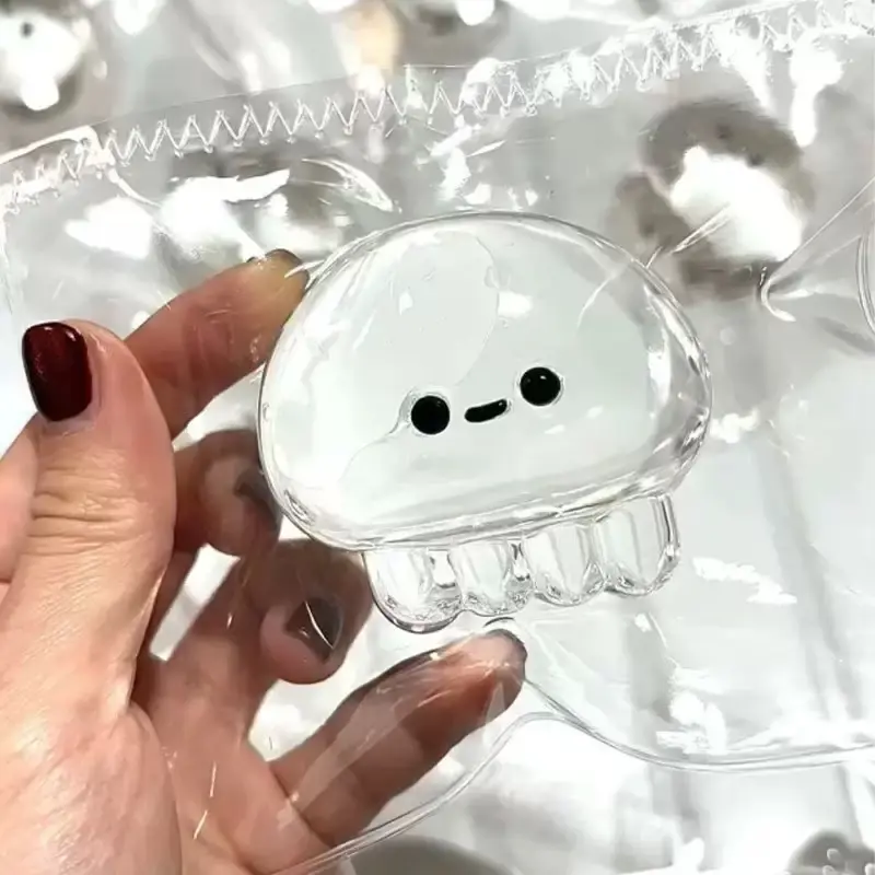 Clear Jellyfish Baby Squeeze Toy, High Aesthetic Decompression Squeeze Stress Relief Toy, Soft Squishy Silicone Cute Venting Tool, Healing Relaxation Small Object, Kawaii Squishies
