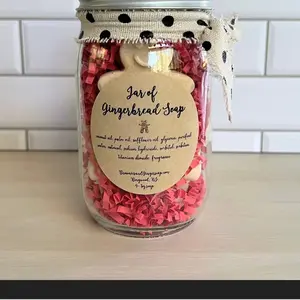 Gingerbread Soap Gift, Christmas gift, Jar of holiday soap