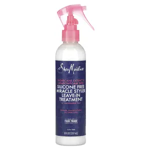 SheaMoisture Silicon Free Miracle Styler Leave-In Treatment, Sugarcane Extract & Meadowfoam Seed, 8 fl oz (237 ml)
