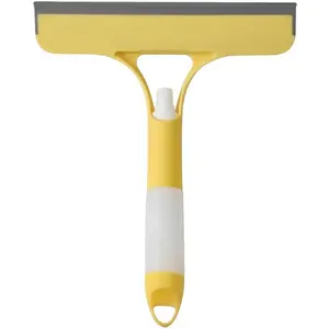 All-in-One Spray Squeegee with Scraper & Scrubber 3-in-1 Window & Shower Glass Cleaner Ergonomic Handle Plastic & Silicone Material Blue Tool for Effortless Cleaning