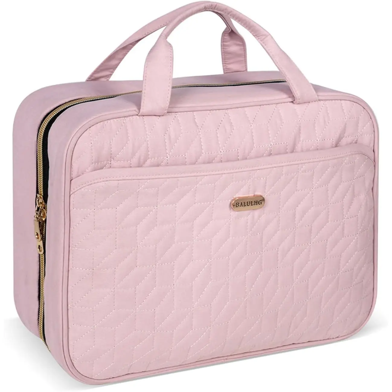 Toiletry Bag for Women, Travel Toiletry Bag with Hanging Hook Makeup Organizer, Waterproof Large Capacity Travel Bag for Accessories, Shampoo, Full Sized Container, Toiletries,Pink