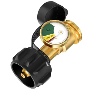 Propane Tank Gauge with QCC1/Type 1 Connector – Level Indicator & Leak Detector for 5-40lb Propane Tanks, Compatible with BBQ Grill, Heater, and Fire Pit