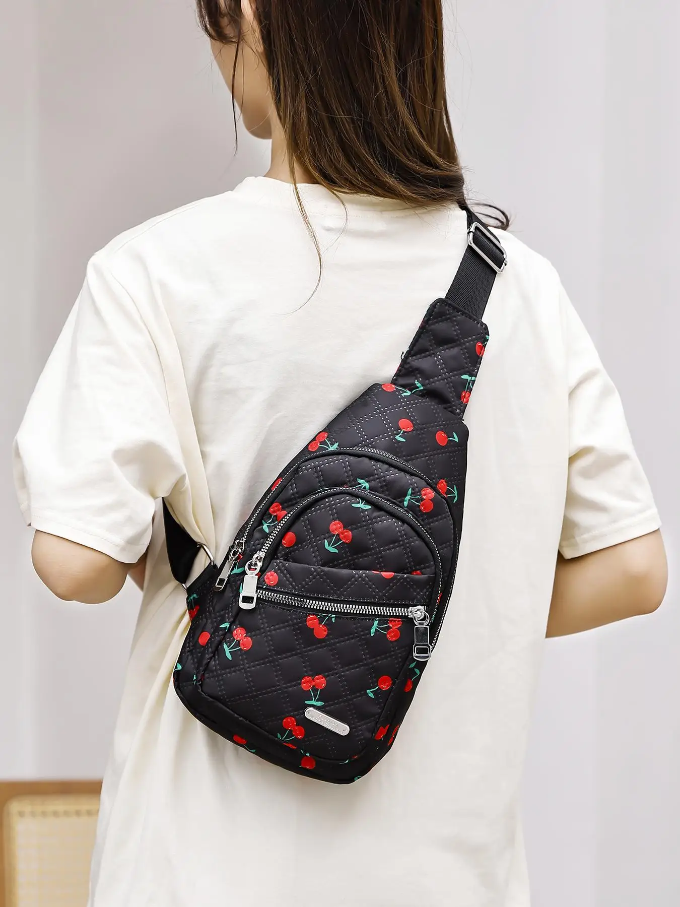 Women's Solid Color Quilted Fanny Pack, Fashionable Zipper Chest Bag for Daily Used, Casual Trendy Versatile High-quality Belt Bum Crossbody Bag, Slin