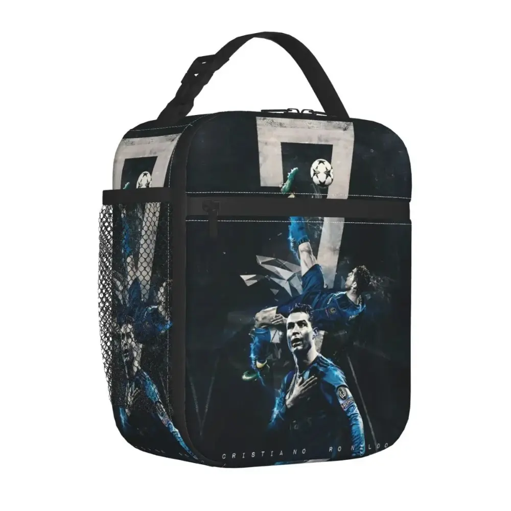 The Legend Footballer CR7 Insulated Lunch Bag Thermal Bag Meal Container Soccer Large Tote Lunch Box Mens Womens School Travel
