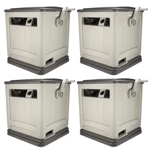 Suncast Swivel Hose Reel Storage Hideaway w/Smart Trak Hose Guide & Bin (4 Pack)