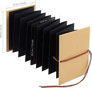 Stretchable Photo Album Folding Scrapbook Album 6x8.3 inches Small Blank Photo Book DIY Scrapbook Kraft Paper Students Memory Book for Graduation Anniversary Birthday Party Decorations Black Brand: JHZMCRX