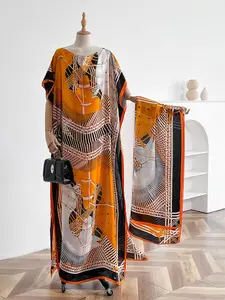 Random Print Long Scarf, Fashionable Soft Comfortable Shawl for Women & Girls, Casual Versatile Scarf for Daily Wear, Fashion Accessories for Birthday Gift