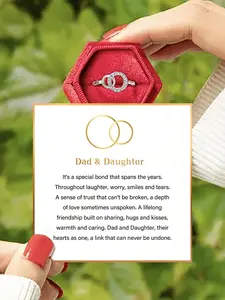 Eternal Ring for Daughter, Dual Circle Design, Encourages Courage, Includes Heartfelt Card, Perfect Gift From Dad, Women's Jewelry