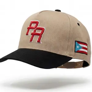 PUERTO RICO UPSIDE DOWN KHAKI AND BLACK SNAPBACK - Stylish Unique Design for Casual Wear & Versatile Accessory