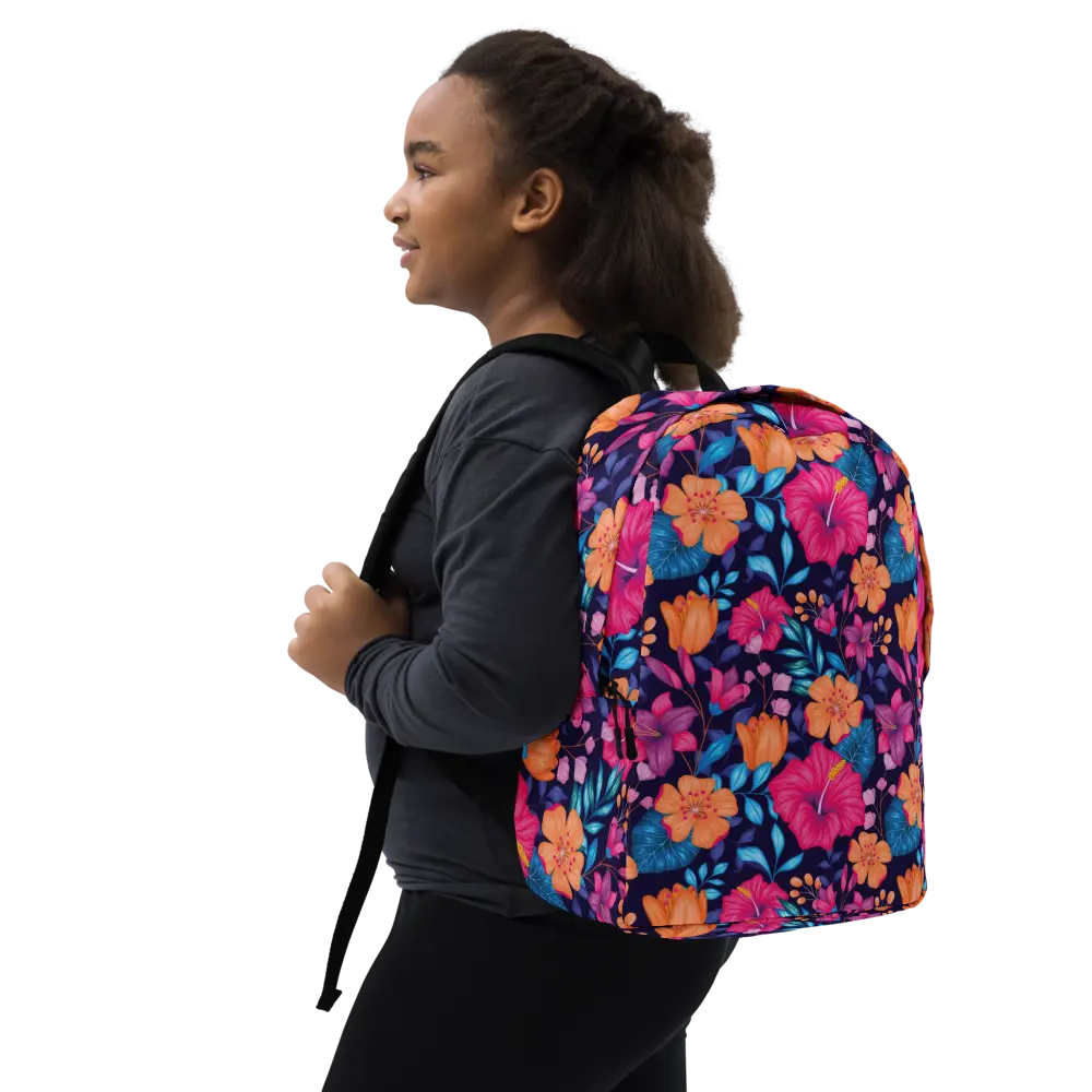 Tropical Floral All-Over Print Minimalist Backpack