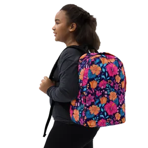 Tropical Floral All-Over Print Minimalist Backpack
