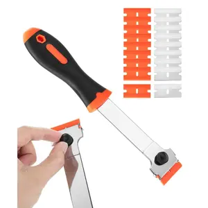 - Long Handle Razor  Scraper, Razor Scraper with Extra 10 Metal & 10 Plastic , Razor Scraper, Window Scraper, Scraper Tool, Glass Scraper, Scraper ,  Scraper