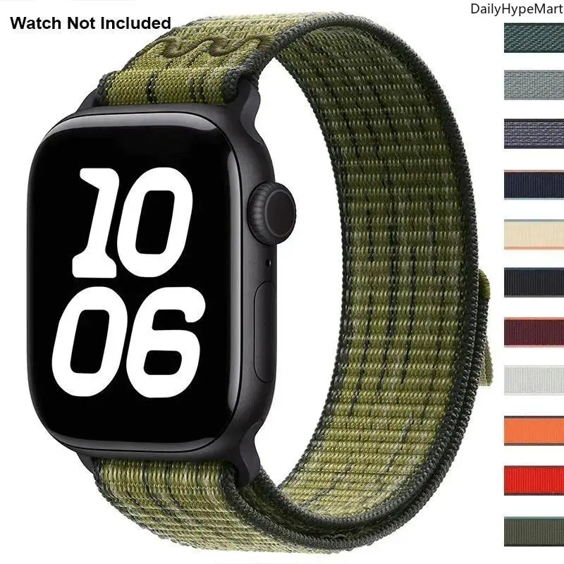 Breathable Durable Nylon Apple Smart Watch Band, Adjustable Lightweight Sport Strap for 38-49mm Wearable Tech Accessories