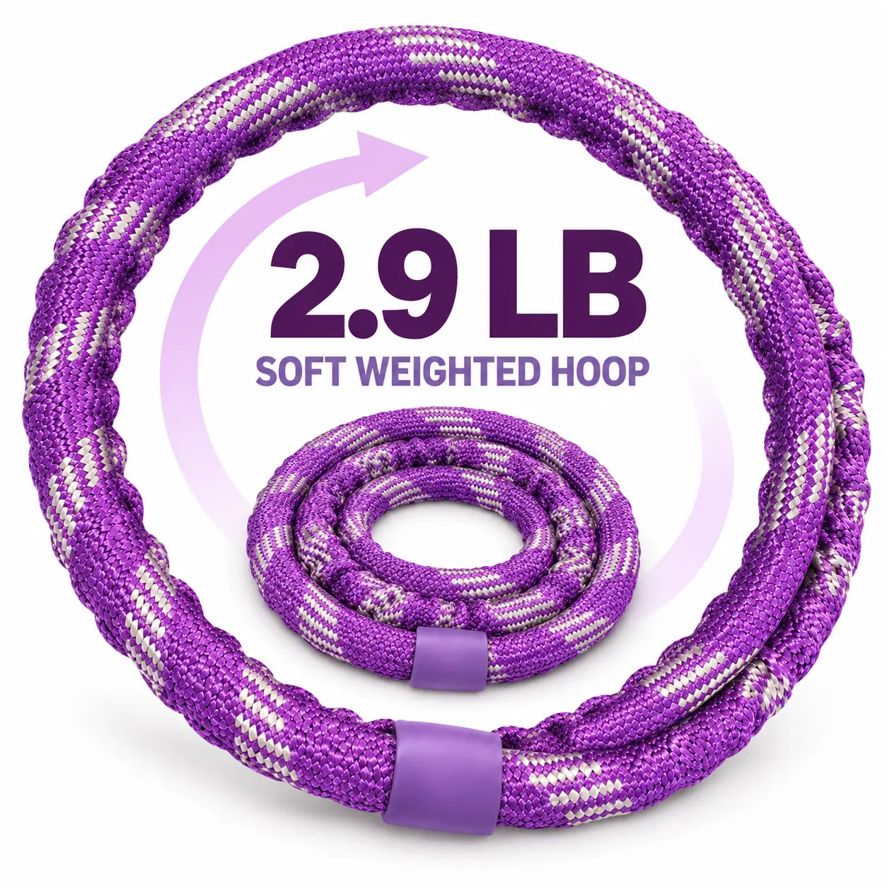 2.9 LB Soft Weighted Hoop - Purple Color, Ideal for Exercise and Fitness abdominal workout mood lyra