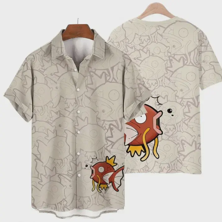 Unique Anime Hawaiian Shirt, Magikarp Aloha Shirt