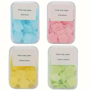4 Box-400pcs Adult Hand Wash Set, Lemon Rose Milk Scent, Moisturizing Alcohol-Free, Glycerin, Suitable for All Skin Types, Travel Camping Hiking
