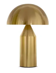 Brightech Venus Table Lamp, Contemporary Lamp for Living Room, Office Decor, Unique Mushroom Table Lamp with Dimmable LED Light Bulbs and Gold Dome Shade for Bedroom Reading
