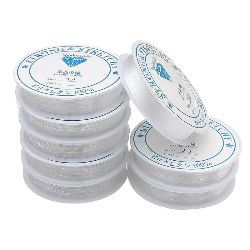 0.4mm-1.0mm Strong & Strain DIY Beads 10 Rolls Elastic Wire for Bracelet Necklace 100% Yarn Content Jewelry Crafts Acrylic Durable