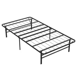 FDW Bed Frame Metal Platform Bed Frame 14 Inch Mattress Foundation Box Spring Replacement Heavy Duty Steel Slat Easy Assembly Noise-Free,Black