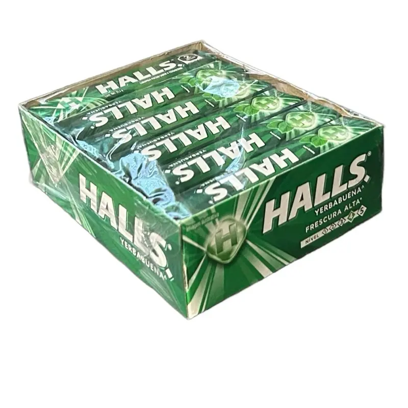 Halls Yerba Buena - Spearmint Flavor Hard Candy - 12 Pieces Sweet Fruity Snack Flavored Bonbon Mint Mints outdoorfun
