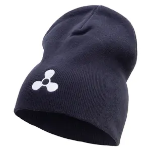 Boat Propeller Icon Embroidered Big Size Superior Cotton Short Knit Beanie