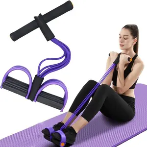 6-Tube Resistance Band Pedals - Elastic drawstrings for workouts, stretching, and home fitness, suitable for gyms