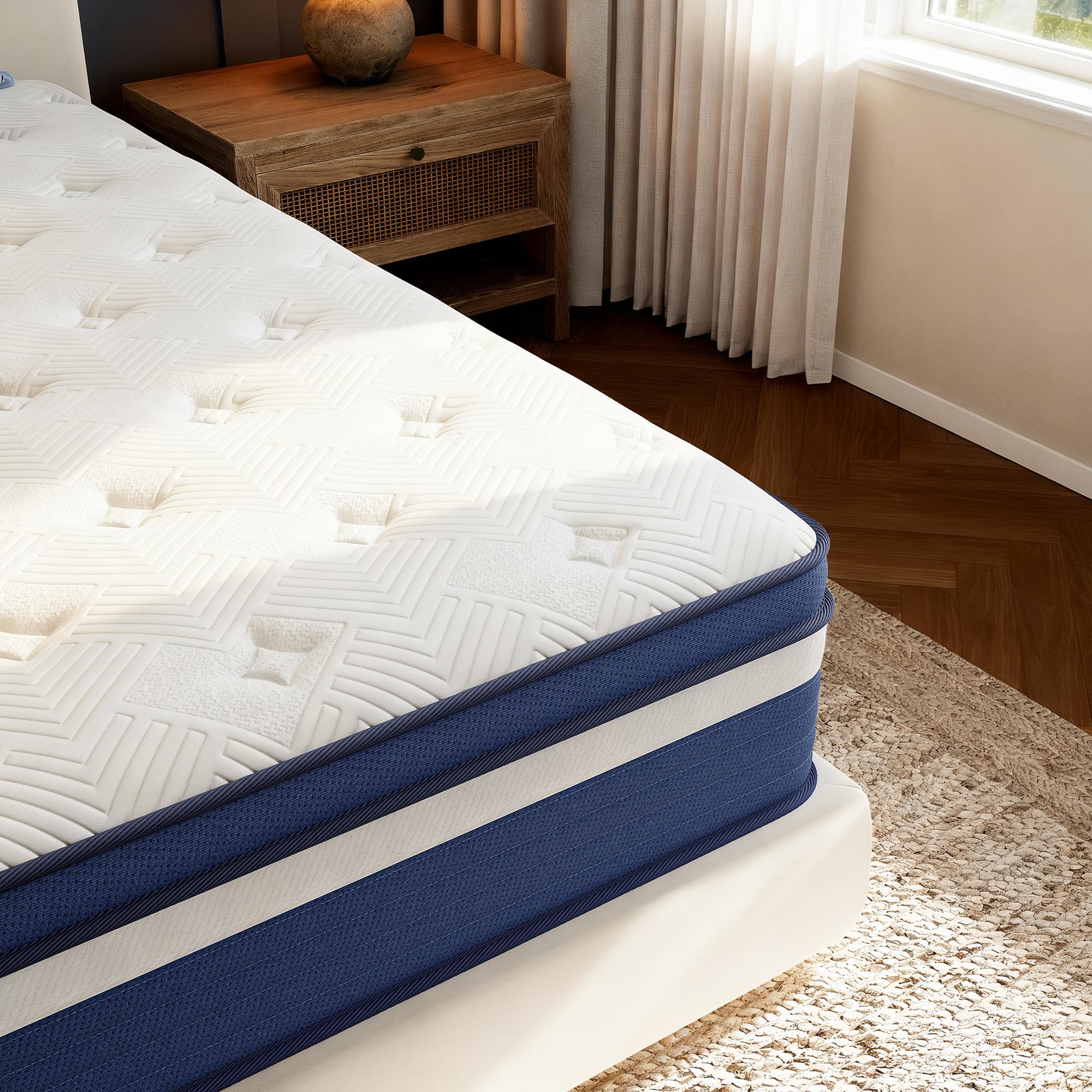 Twin/Full/Queen/King Mattress, Gel Memory Foam & Zoned Support Springs, Pressure Relief, Breathable Fabric, Motion Isolation Mattress Memory   twin mattresses
