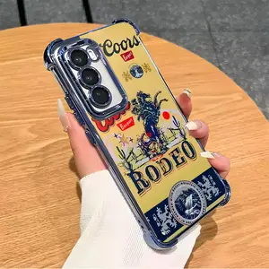 originality Brown Coors Rodeo Pattern Suitable For Aesthetic Electroplated TPU Casing For SAMSUNG GALAXY S22 S23 S24 S25 EDGE FE PLUS ULTRA Four Corners Anti-Fall Transparent Casual Soft Silicone Phone Cases Perfect Gift For men's L1447