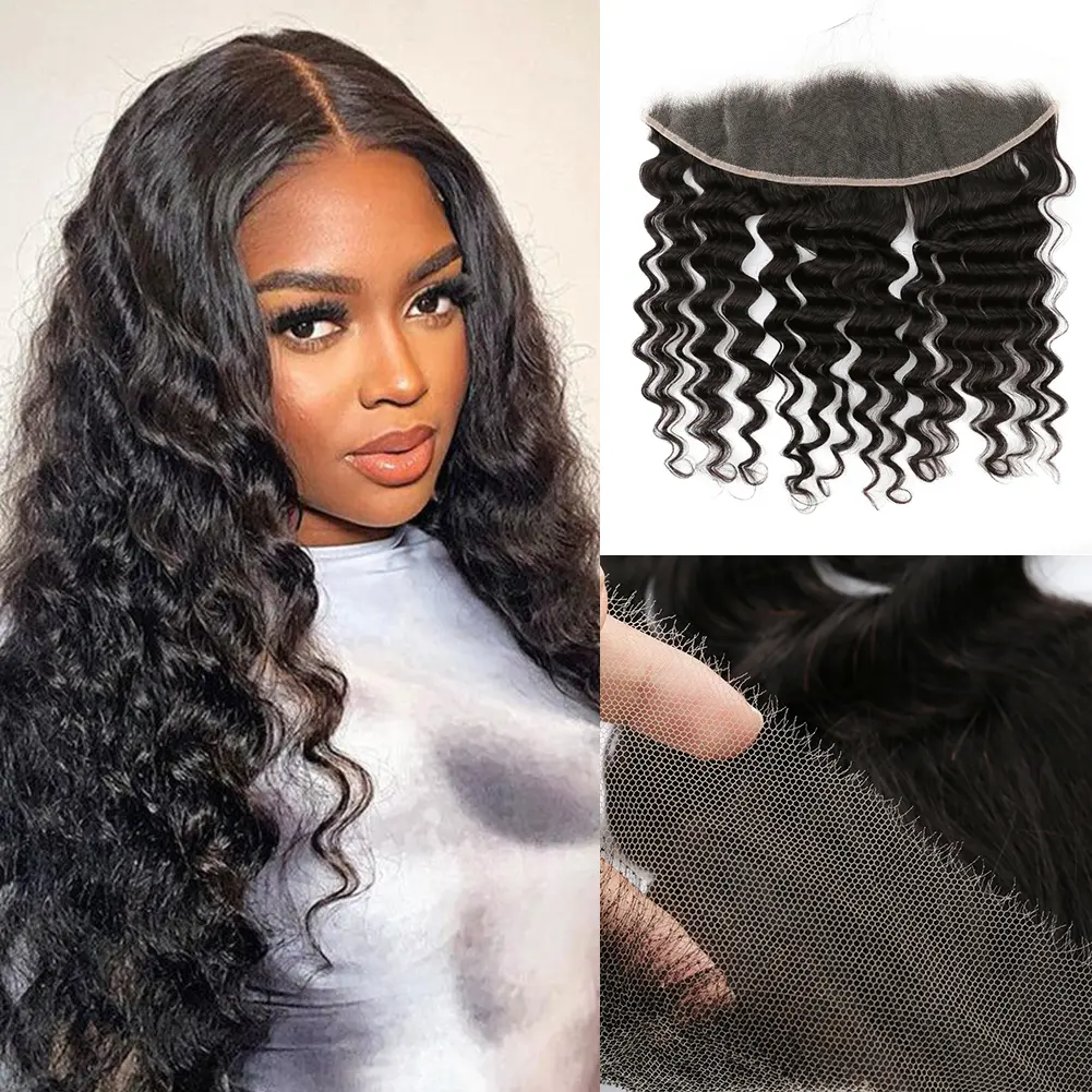 Ear to Ear 13x4 Lace Frontal Closure- Natural Hairline, 0.10mm Ultra-thin Melted Invisible Swiss Lace Small Single Knot, Human Hair