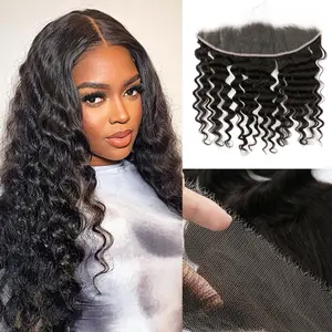 Ear to Ear 13x4 Lace Frontal Closure- Natural Hairline, 0.10mm Ultra-thin Melted Invisible Swiss Lace Small Single Knot, Human Hair