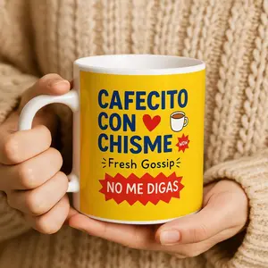 Cafecito Chisme Cup, Spanish Cafecito Mug, Mexican Theme Coffee Lovers, Spanish Cafe Gift For Latina Mexican Friend, Mom