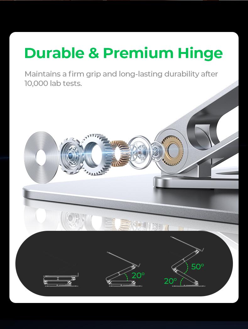 MAGIC JOHN Adjustable Laptop Stand for Desk, 360° Rotating Foldable Protable Laptop Riser Holder, Ergonomic Design Computer Notebook Stand Holder for MacBook Pro Air