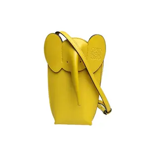 Pre-owned Loewe Elephant Pocket Logo Phone Bag Yellow