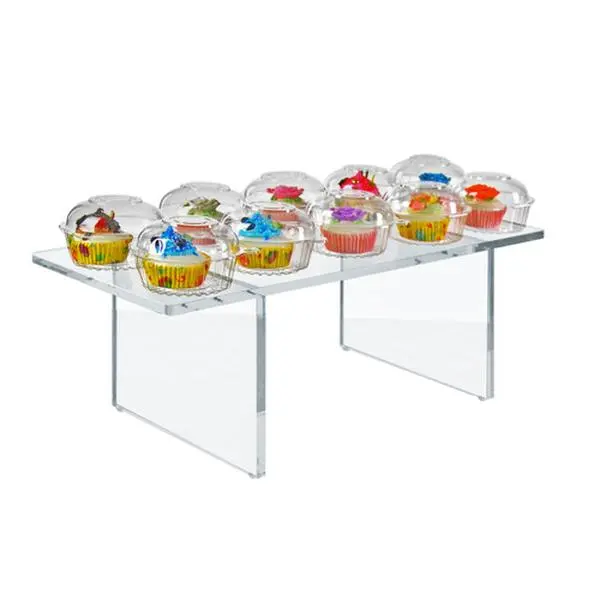 Azar Displays Clear Acrylic 22"W x 10"D x 9"H 1/2" Thick Deluxe Riser w/ Bumpers