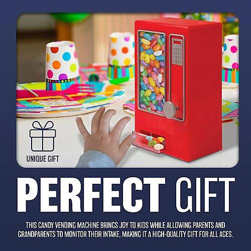 Mini Vending Machine- Classic Retro Design Sweets Holder & Dispenser，Ideal For Desktops, Classrooms, Parties & Many More | Suitable For Gumballs, Candy’s & Sweets