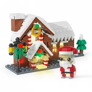 304PCS Christmas Building Blocks Set – DIY Santa, Tree & Festive House Construction Toy for Kids