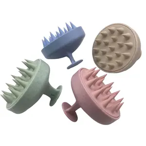 Natural wheat straw shampoo and massage comb, scalp massage and soothing, reduce dandruff, comfort wide-tooth comb clean soft durable scalp massage bathroom supplies biodegradable suitable for different hair types