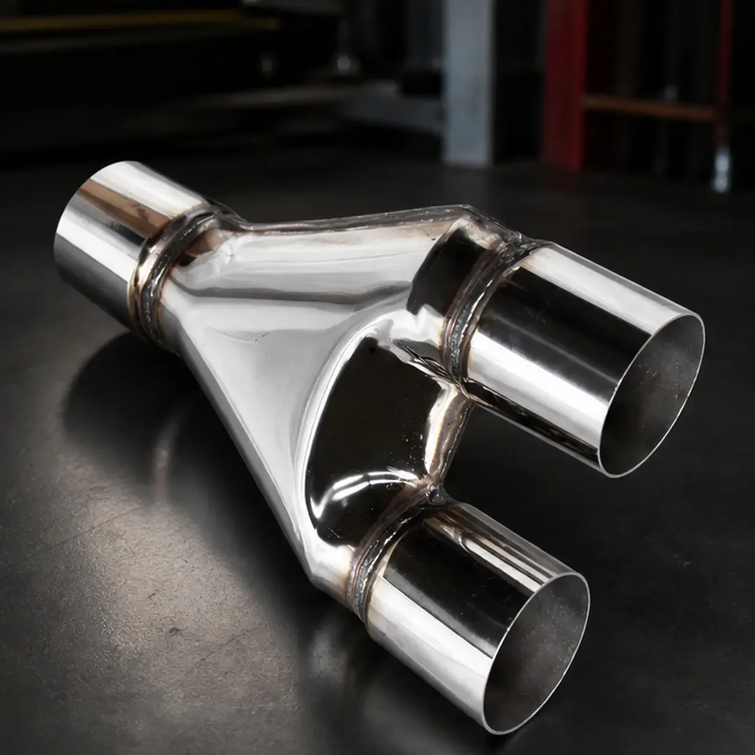 Stainless Steel Y Pipe Adapter 3" Dual Inlet Exhaust Intercooler Piping Universal Fit for Cars Trucks T201 Corrosion Resistant 12.59" Length 0.05" Thickness Steel Gray Automotive Exhaust Tool, Steel Gray Color Options, Stainless Steel Material