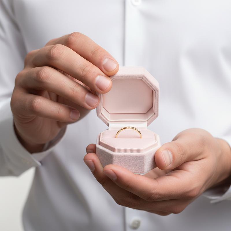 14k Yellow Diamond Option Stackable Wedding Band