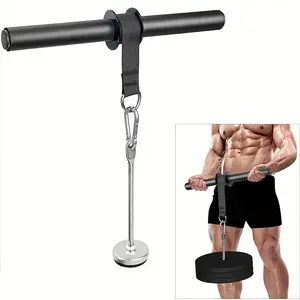 Wrist and forearm brace arm muscle strength trainer Athletes with hand-held forearm roller fitness equipment home gym exercise.
