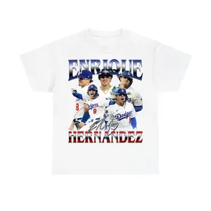 Enrique Hernandez T-Shirt – Baseball Player Collage Graphic, Perfect Gift for Dodgers Fans and Baseball Lovers, Men's Cotton Tee