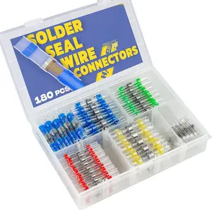 180 count Solder Seal Wire Connectors- Heat Shrink Solder Wire Connectors-  Connectors - Insulated Electrical Connectors  Splice(5Colors/5Size)