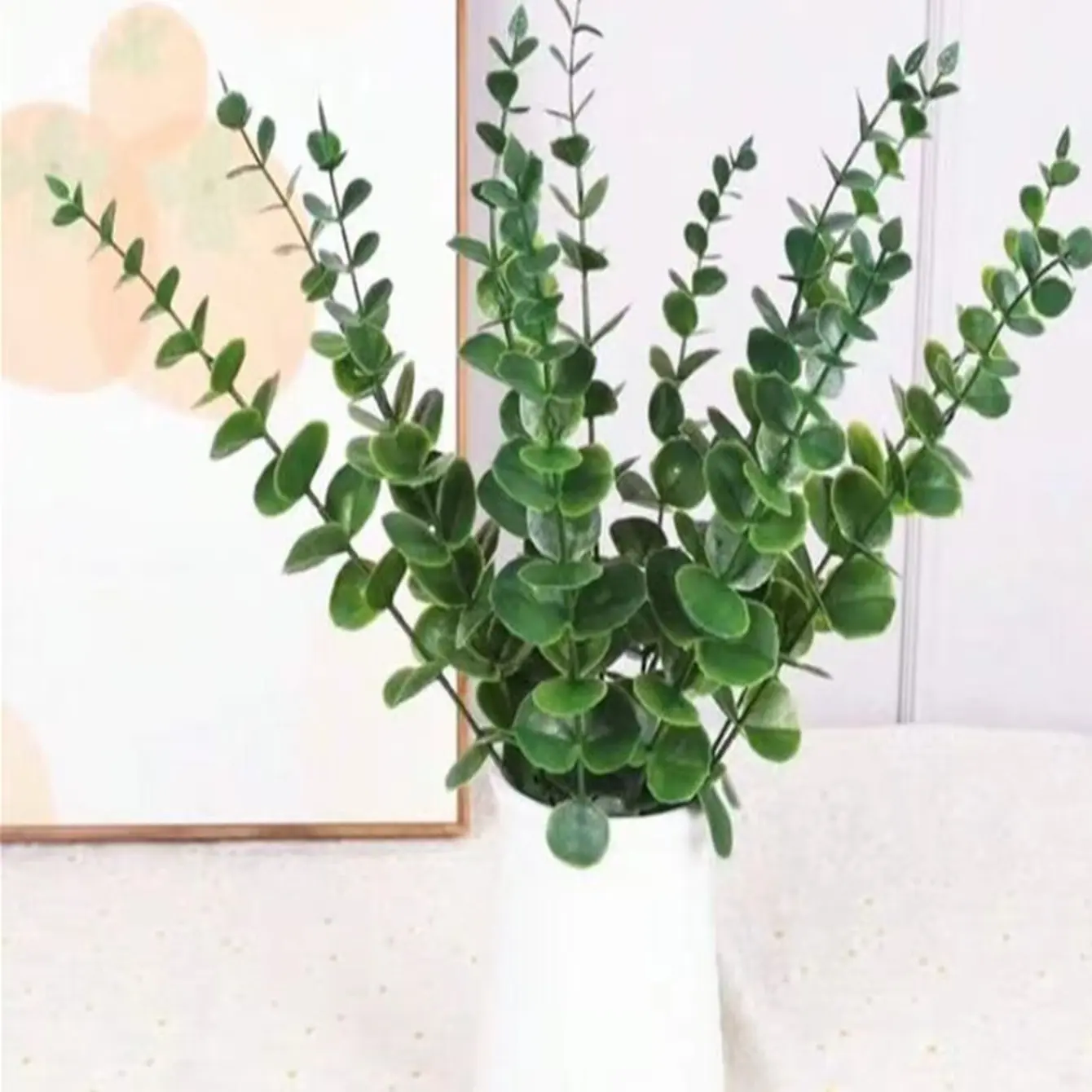 24 Artificial Eucalyptus Branches Set, Realistic Imitation Greenery with Light Leaves, Artificial Faux Greenery, Perfect for Vase Arrangements & Wedding Bouquets